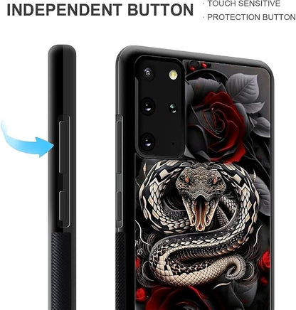 for Samsung Galaxy S20 Plus Case, Entwined Rose Snake Pattern Graphic Design - Image 3