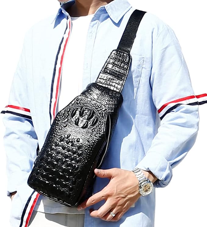 Hebetag Leather Sling Bag Crossbody Backpack - Image 4