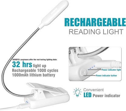 VAVOFO Book Light, Rechargeable Clip On Reading Light 7 LEDs - Image 3
