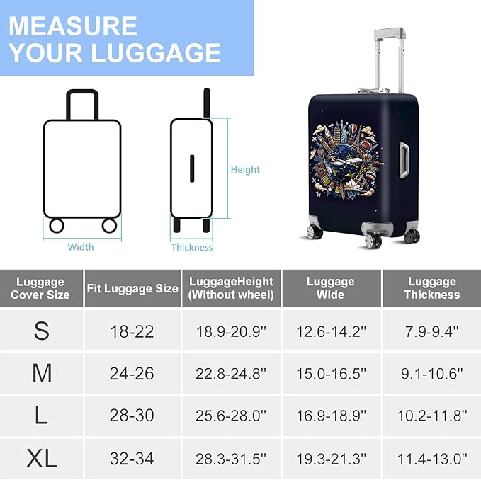 ANNA QUEEN Travel Globe Airplane Luggage Cover -Stretchable Airplane Suitcase - Image 7