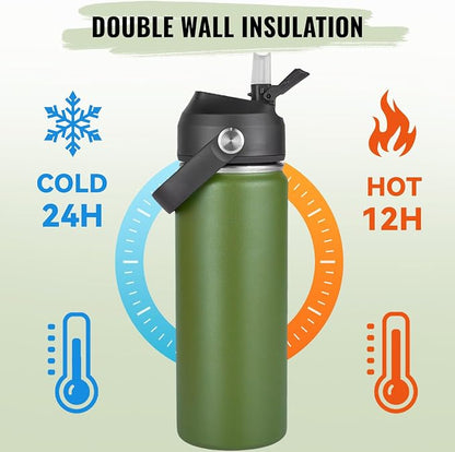 Fijinhom 18oz Insulated Stainless Steel Water Bottle, Wide Mouth Double Wall - Image 6