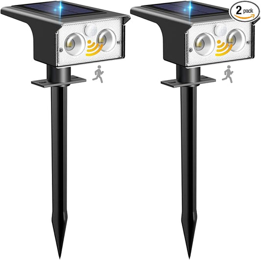 btfarm Solar Spot Lights Outdoor Waterproof, 2 Pack/3 Modes Motion Sensor Lights by btfarmdecorativelighting