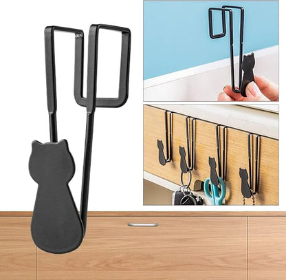 3Pcs- Over Cabinet Door Hooks Iron Decorative Cat Over The Cupboard Drawer - Image 3