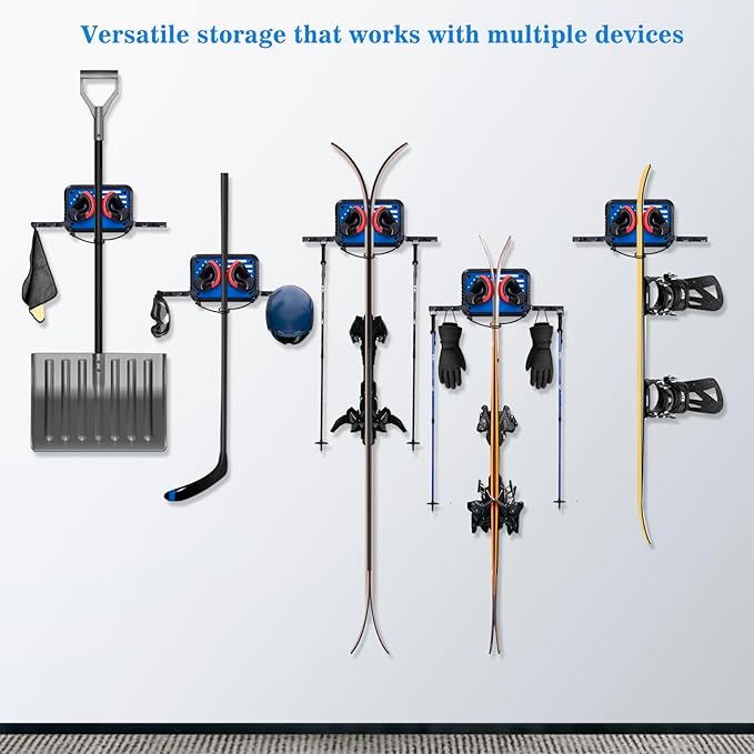 Ski Rack Wall Mount Ski & Snowboard Skateboard Ski Hangers - Image 6