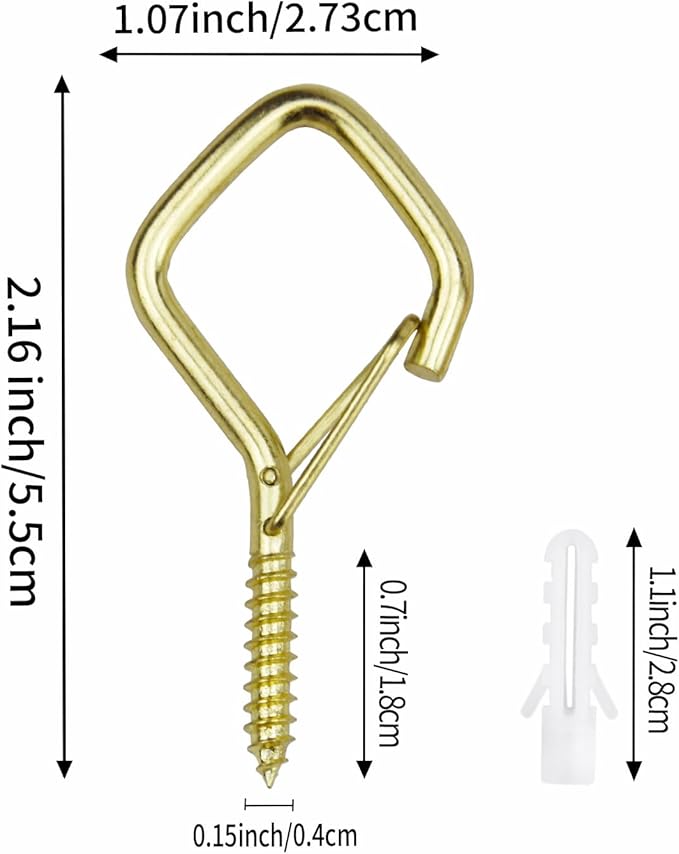 120 Pcs Gold Eye Hooks Screw Heavy Duty, Ceiling Hooks - Image 2