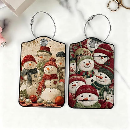 2 Pack Cute Snowman Luggage Tags - Image 6