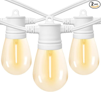 SUNTHIN White Outdoor String Lights, 96FT White Patio Lights by SUNTHIN