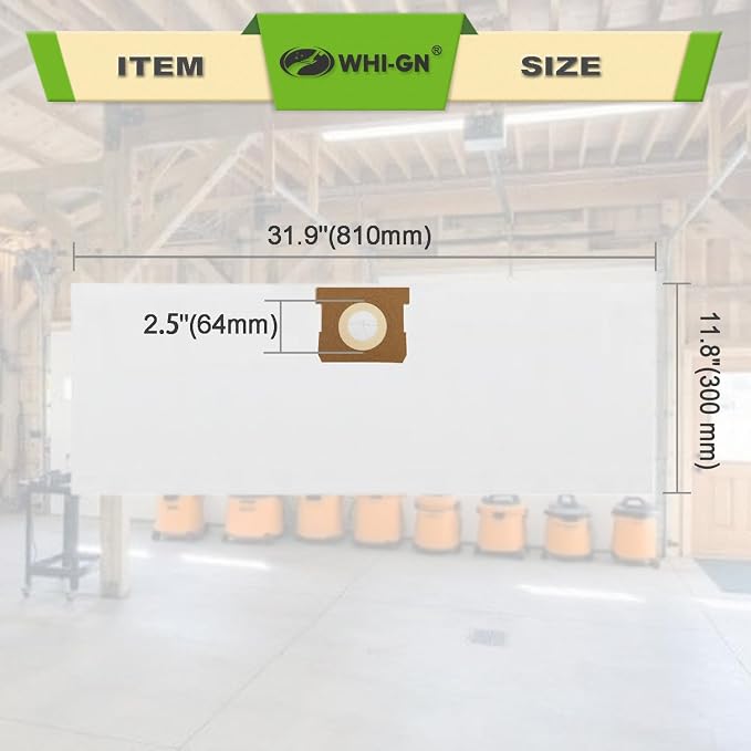 12 Pack VF3503 Shop Vac Bags for Rigid 6 to 9 Gallon Wet/Dry Vacuums, Size b - Image 2