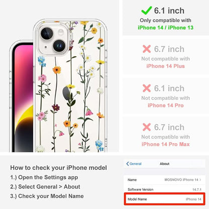 MOSNOVO for iPhone 13/14 Case | Military Grade 6.6ft Drop Tested | Clear - Image 2