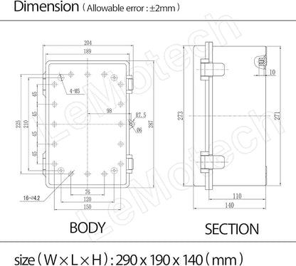 ABS Plastic Dustproof Waterproof IP65 Junction Box Hinged Shell Universal - Image 8