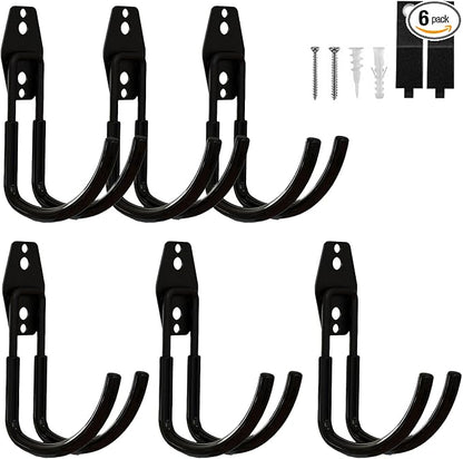 Garage Hooks Heavy Duty, 6 Pack Large Round Steel Garage Storage Hooks by BRCRXW