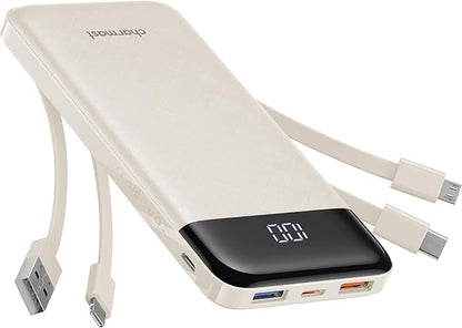 charmast Portable Charger with Built in Cables, Power Bank with Cords Wires by Charmast