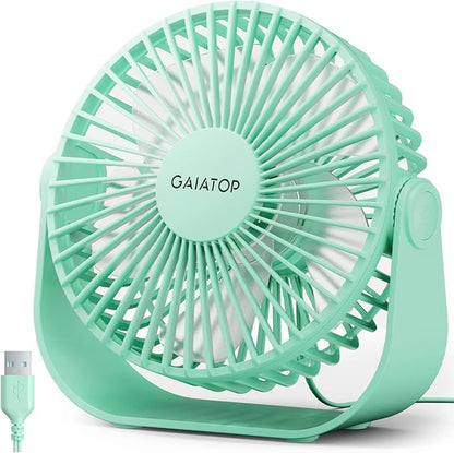 Gaiatop USB Desk Fan, 3 Speeds Strong Airflow, 5.5 Inch Portable 90° Rotate by GAIATOP