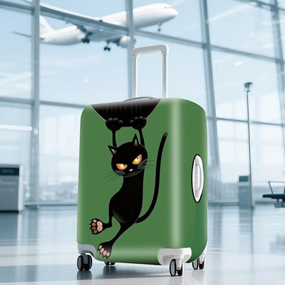 ANNA QUEEN Black Cat Hanging Cartoon Luggage Cover, Cute Stretchable Suitcase - Image 9