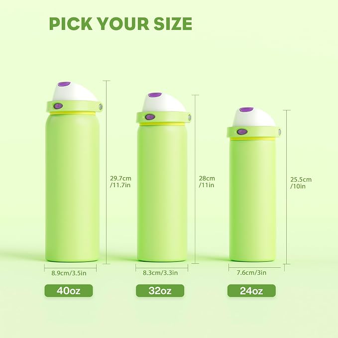 POWCAN 24 oz Insulated Water Bottle: 2-in-1 Push-Button Spout & Quick-Flip Straw - Image 8
