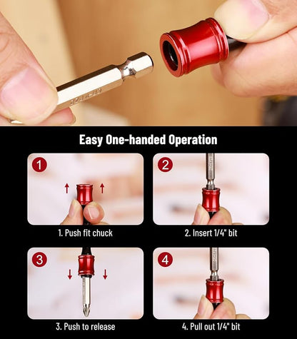 Katerk 10 pcs 1/4 inch Hex Shank Aluminum Alloy Screwdriver Bits Holder - Image 7