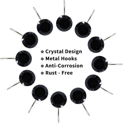 MitoVilla Black Shower Curtain Hooks Rings, Metal Shower Hooks - Image 4