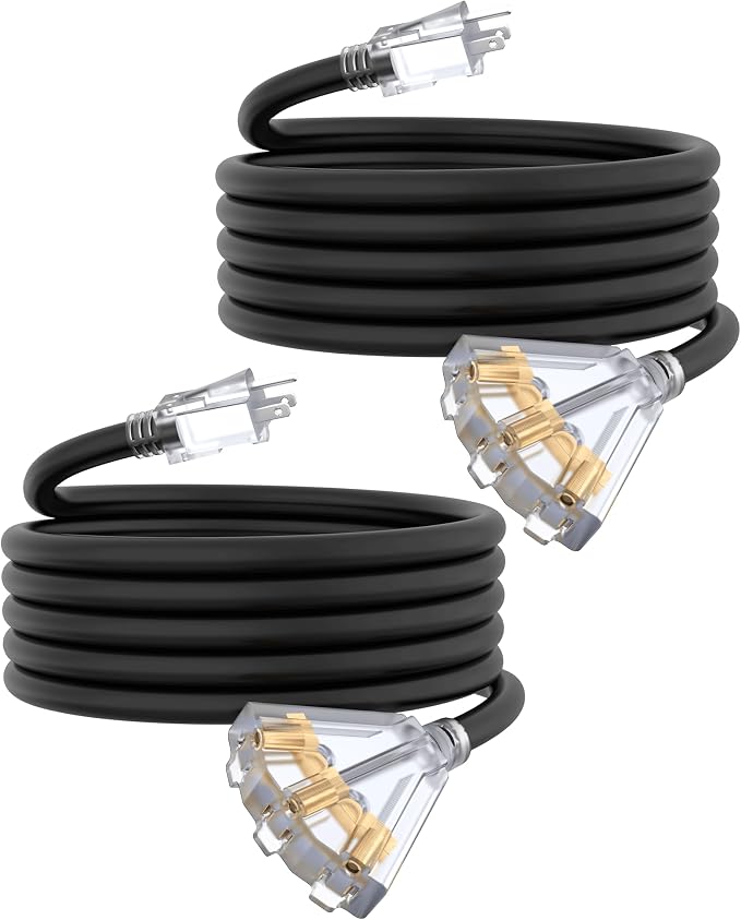 15Ft 12 Gauge Outdoor Extension Cord by PLUGTUL