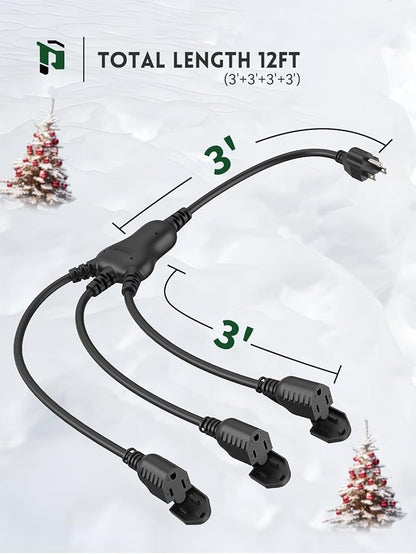 PLUGTUL 12FT Outdoor Extension Cord - Image 4