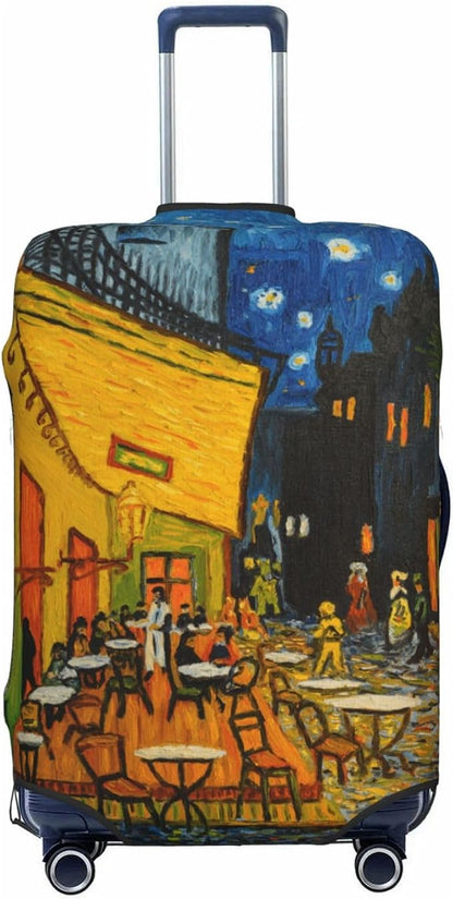 Van Gogh Cafe Terrace at Night Elastic Luggage Cover, Suitcase Protector by XBFCDN