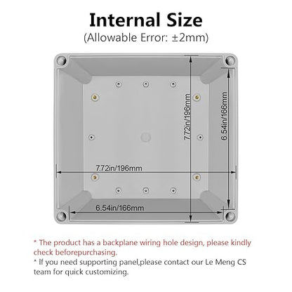 LeMotech Waterproof Dustproof IP67 Junction Box DIY Case Enclosure Gray 7.9 x - Image 3