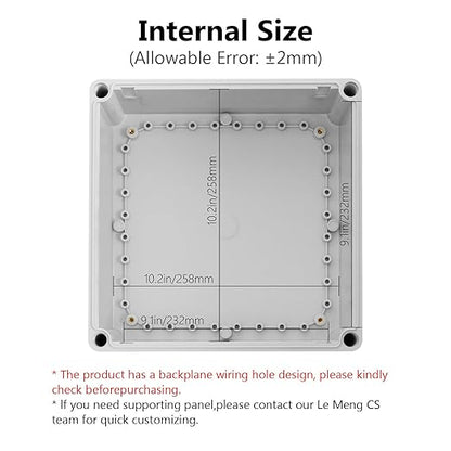 LeMotech Waterproof Dustproof IP67 Junction Box DIY Case Enclosure Gray 11 x 11 - Image 3