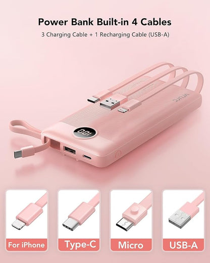 VRURC Portable Charger Power Bank, 10000mAh Travel Essentials Battery Pack - Image 2