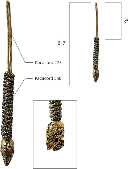 Handmade Lanyards with Brass Beads – Paracord 550 Survival Gear Leash - Image 3