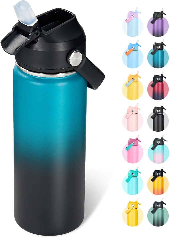 Fijinhom 32oz Insulated Stainless Steel Water Bottle, Wide Mouth Double Wall by Fijinhom