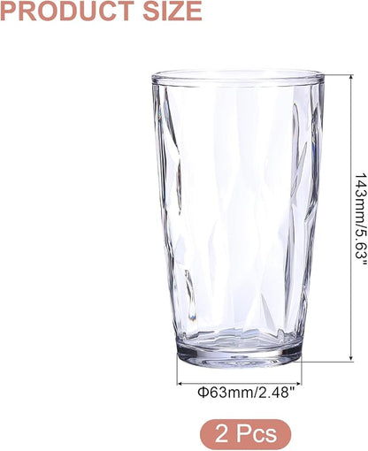 uxcell 17oz Acrylic Drinking Glasses, Transparent - Image 2