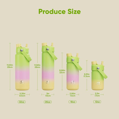 Kids Insulated Water Bottle - 12oz Stainless Steel Water Bottle with Dual Spouts - Image 5