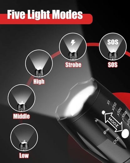 Victoper LED Flashlight 4 Pack, Bright 2000 Lumens Tactical Flashlights High - Image 4
