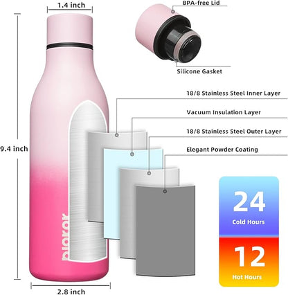 BJPKPK Insulated Water Bottles, 18 oz Stainless Steel Metal Water Bottle - Image 3