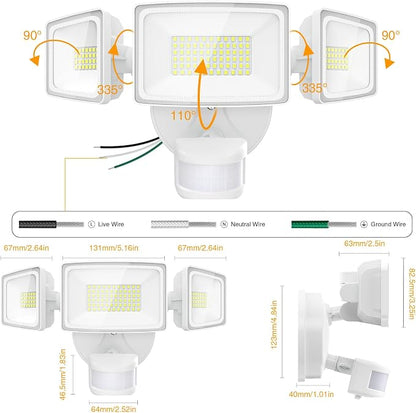 Onforu 75W LED Flood Light Motion Sensor Outdoor, 7000lm Dusk to Dawn Flood - Image 9