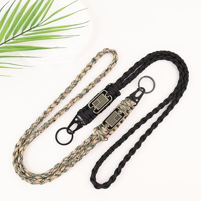 2pcs Heavy Duty Braided Paracord Lanyard Keychains - Image 2