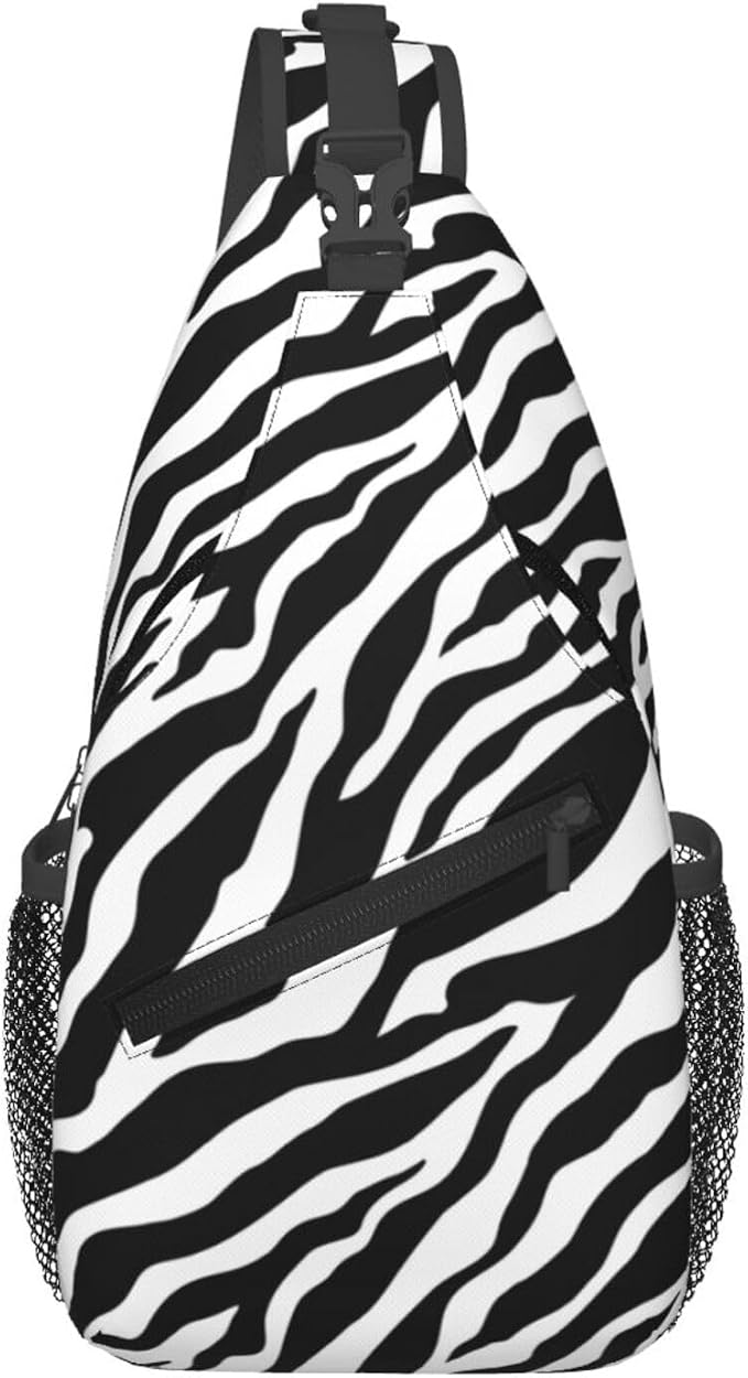 Animal Zebra Print Sling Bag For Women Men Fashion Backpack Crossbody Shoulder by Unknown