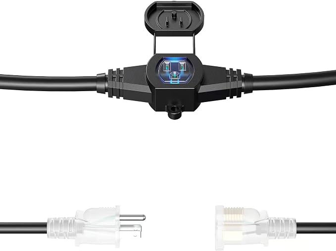 50FT 12 Gauge SJTW Power Extension Cord 3 Prong, 5-15R Male Plug to Female - Image 4