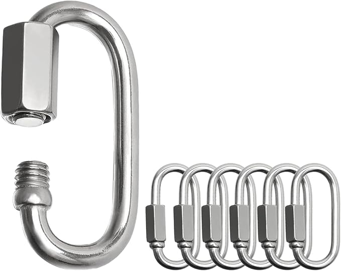 Locking Carabiner Clips, Stainless Steel Spring Snap Hook Locking Carabiner by Acquwistach