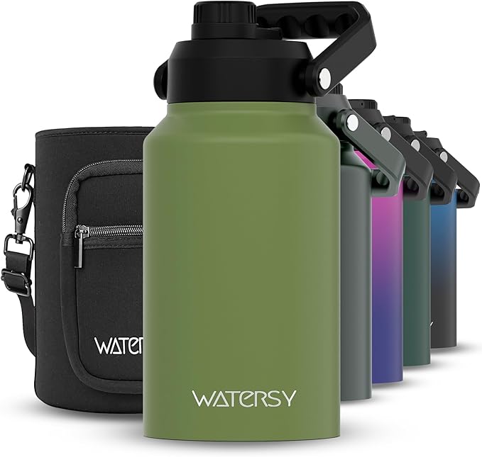 WATERSY 2/3 Gallon Water Bottle Insulated, BPA Free&Leak Proof, 87oz Stainless by Watersy