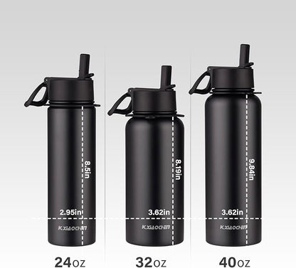 KXIAOCHEN Insulated Water Bottle, Stainless Steel Water Bottle, 2 Lids - Image 5