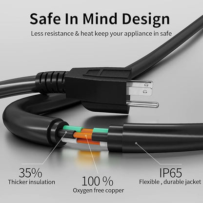 Short Extension Cord 1 Foot Black 5 Pack, 16/3 Gauge Indoor Power Extension - Image 3
