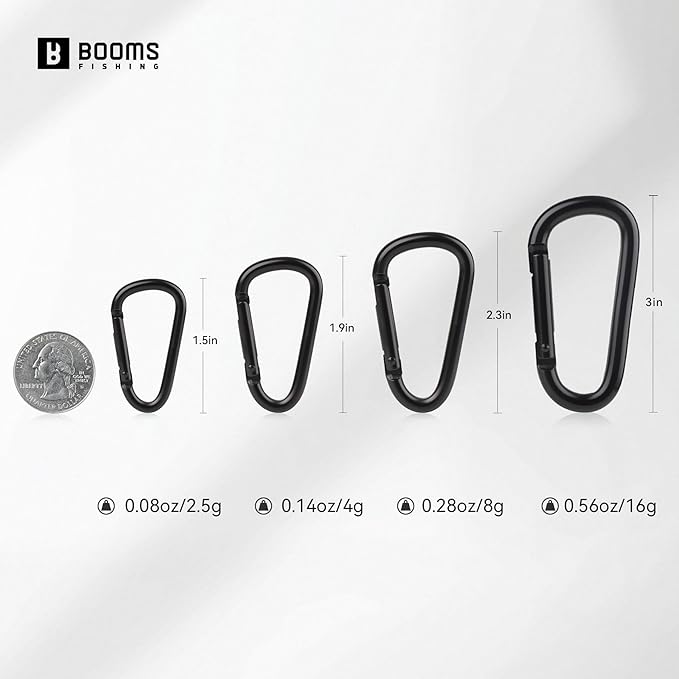 Booms Fishing CC2 Carabiner Clip, 2.3" Small Carabiner Keychain - Image 6