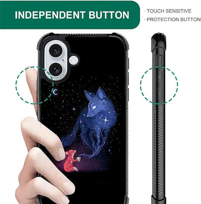 for iPhone 16 Case, Galaxy Fox Wolf Pattern Graphic Design Girl Boy Soft - Image 6