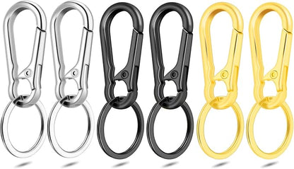 CooBigo 6Pack Assorted Keychain Rings, Metal Key Carabiner Clip, Key Ring Chain by CooBigo
