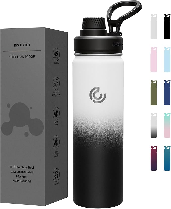 Sports Water Bottle 22oz, Insulated Water Bottle by coktik