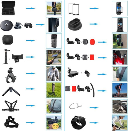 Accessories Kit for Insta360 X5 / X4 Camera Mount Bundle - Image 3