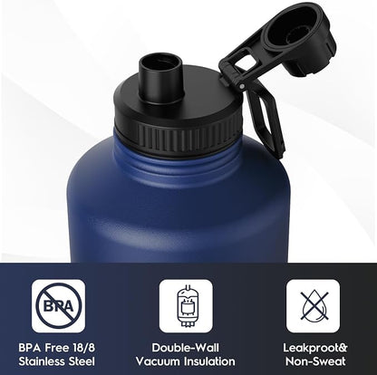 Navigate 64 oz Stainless Steel Insulated Water Bottle, Double Walled Leak Proof - Image 5