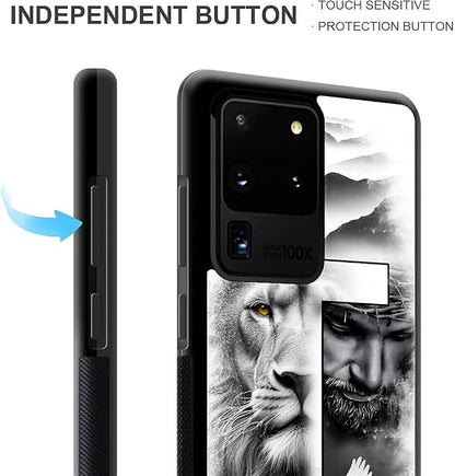 for Samsung Galaxy S20 Ultra Case, Lion Cross Jesus Christ Dove Pattern Graphic - Image 5