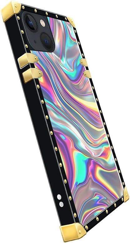 Compatible with iPhone 15 Case, Holographic Abstract Iridescent Textures Luxury - Image 4