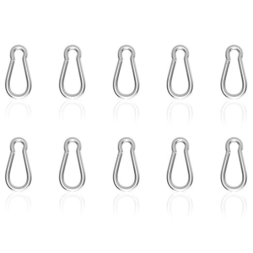 Carabiner, Heavy Duty Galvanized Steel Spring Snap Hook Carabiner Clips by High-PQ